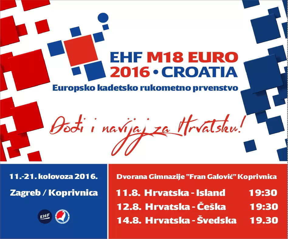 Najbolji europski rukometni kadeti u Koprivnici i Zagrebu